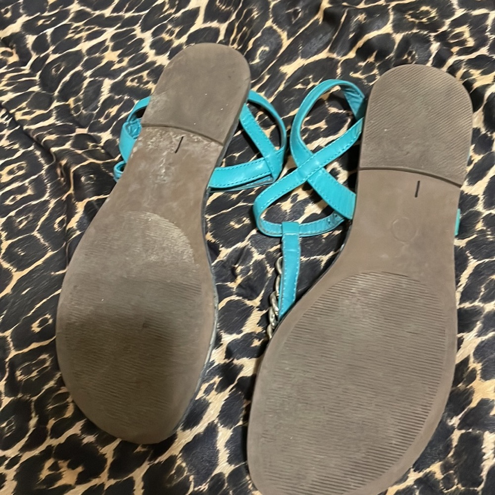 Turquoise Sandals - Picture 2 of 2